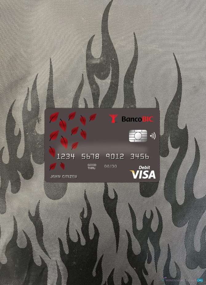 Download Angola Banco BIC bank visa card photolook front Photoshop template